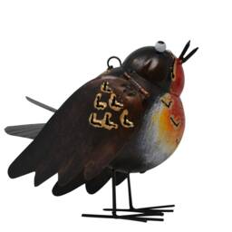 Metal Robin Tea Light Holder Garden Ornament Standing Candle Lantern Animal Hanging - thumbnail 3