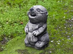Cute Mole Concrete Statue For Garden With Glasses Charming Outdoor Animal Sculpture Whimsical Decor Farm Ornament Lover Gift