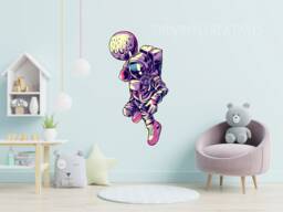 Astronaut Sticker - Dunking Space Moon Wall Art Thevinylcreations Basketball Boys Bedroom Decor Gifts Decal