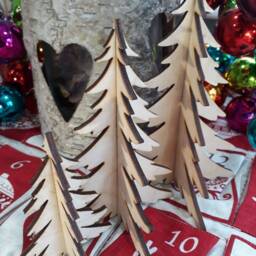 Trio Of Wooden Christmas Trees - Tree Wooden Nordic Natural Decoration - thumbnail 2