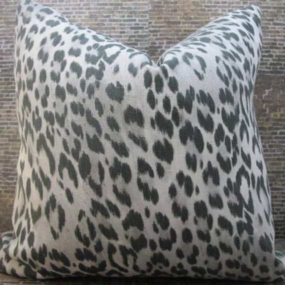 Designer Pillow Cover, Kravet, Echo Bosana Shadow Black & Gray - image 1