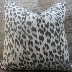 Designer Pillow Cover, Kravet, Echo Bosana Shadow Black & Gray - thumbnail 1