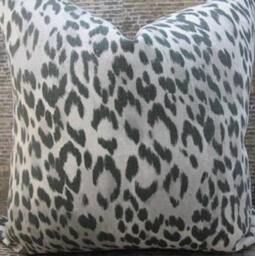 Designer Pillow Cover, Kravet, Echo Bosana Shadow Black & Gray - thumbnail 2
