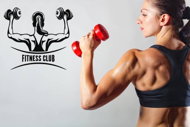 Fitness Club Wall Decal Gym Workout Motivation T756 - image 1
