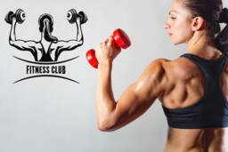 Fitness Club Wall Decal Gym Workout Motivation T756 - thumbnail 1