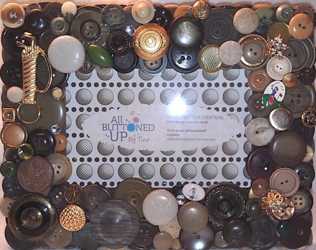 Reserved ~ Custom Only Golf Button Frame Gift For Golfer Him Vacation Photo Dad Boho 4x6 - image 1