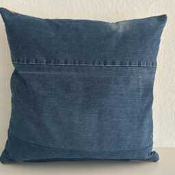 Decorative Cushion Cover Motif Bus Tapestry Peace Flowers Camping Freedom Upcycled Denim & Fabric Holidays Surfing - thumbnail 2