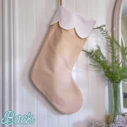 Quilted Patchwork Christmas Stocking - Gingerbread Light Stripes N107 - thumbnail 3
