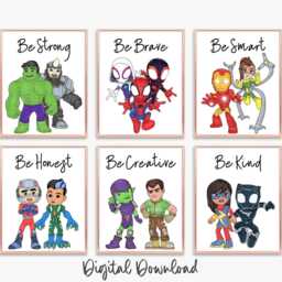 Superhero Affirmation Art Prints - Set Of 6, Kids Room Decor - Digital Download - thumbnail 3