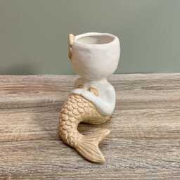 Ceramic Sitting Mermaid Plant Pot/Seaside Beach D??cor Planter Indoor Pots Home Living Bathroom Holiday - thumbnail 2