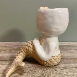 Ceramic Sitting Mermaid Plant Pot/Seaside Beach D??cor Planter Indoor Pots Home Living Bathroom Holiday - thumbnail 3
