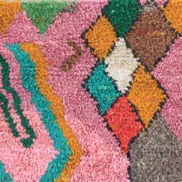 Custom Fabulous Boujad Rug, Authentic Moroccan Azilal Abstract Multicolored Carpet, Handmade Furniture, Bohemian Rug - thumbnail 3