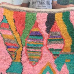 Custom Fabulous Boujad Rug, Authentic Moroccan Azilal Abstract Multicolored Carpet, Handmade Furniture, Bohemian Rug - thumbnail 2