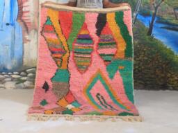 Custom Fabulous Boujad Rug, Authentic Moroccan Azilal Abstract Multicolored Carpet, Handmade Furniture, Bohemian Rug - thumbnail 1