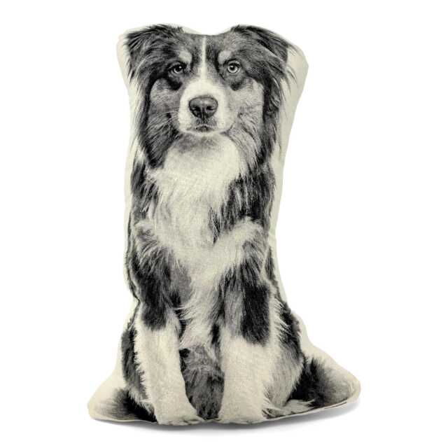 Australian Shepherd Pillow, Silkscreened Contour Throw Dog Lover Gift - image 1
