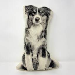 Australian Shepherd Pillow, Silkscreened Contour Throw Dog Lover Gift - thumbnail 4