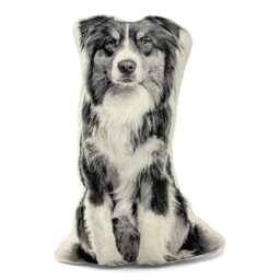 Australian Shepherd Pillow, Silkscreened Contour Throw Dog Lover Gift - thumbnail 1