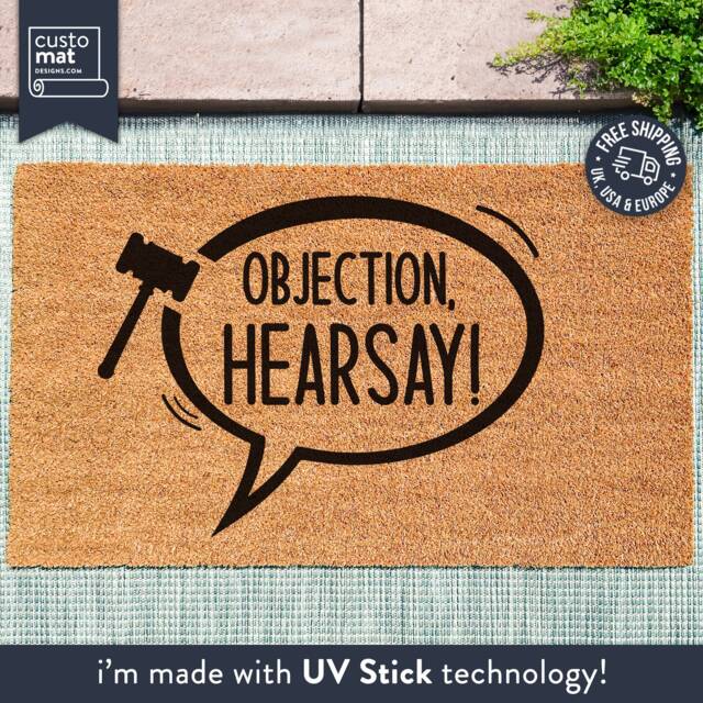 Objection Hearsay Doormat - Johnny Depp Funny Amber Heard Welcome Mat Vs Camilla Vasquez - image 1