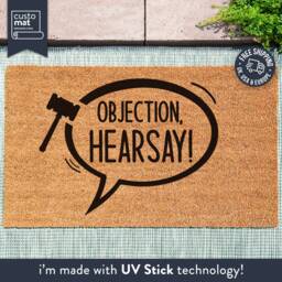 Objection Hearsay Doormat - Johnny Depp Funny Amber Heard Welcome Mat Vs Camilla Vasquez - thumbnail 1