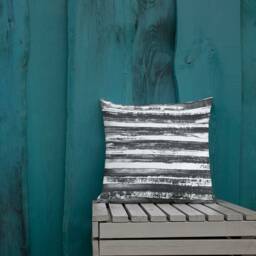 Abstract Black & White Throw Pillow Linen-Feel Accent Pillow - thumbnail 4