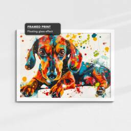 Dachshund Dog Abstract Painting Framed Poster Print & Canvas Wall Decor Art Bedroom Home Living Room Pet Lovers Gift Idea - thumbnail 3
