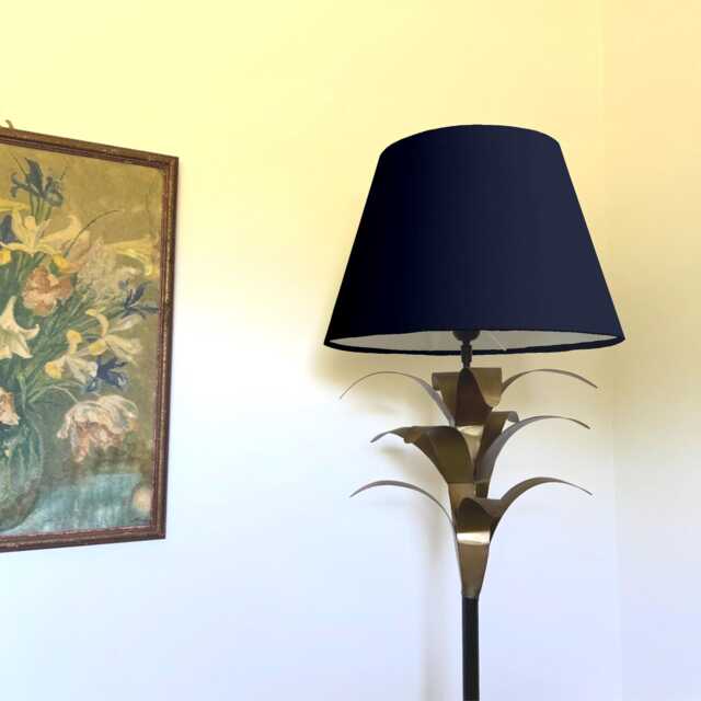 Navy Blue Cotton Empire Lampshade, Coolie Ceiling Light Shade - image 1