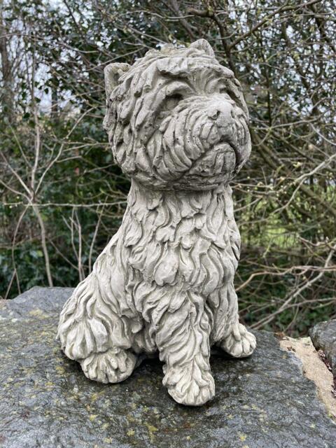 West Highland Terrier Dog Stone Statue - Westie Outdoor Garden Ornament Puppy - image 1