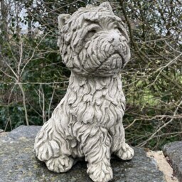 West Highland Terrier Dog Stone Statue - Westie Outdoor Garden Ornament Puppy - thumbnail 2