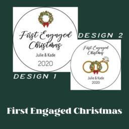 First Engaged Christmas Embroidered Ornament - Keepsake, Engagement Gift - thumbnail 2