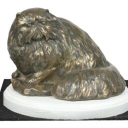 Persian Cat On White Wooden Base Statue, Limited Edition, Artdog - thumbnail 2