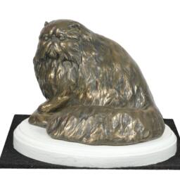 Persian Cat On White Wooden Base Statue, Limited Edition, Artdog - thumbnail 3