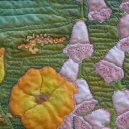 Mt. Rainier Art Quilt/Wall Hanging Hand Painted Fiber Quiltsy Handmade - thumbnail 2