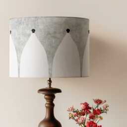 Bollington White Nancy Velvet Lampshade - Drum Lamp Shade 25cm 30cm 35cm 40cm 45cm Table Lamp Shade, Ceiling Shade, Pendant Cheshire - thumbnail 2