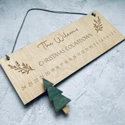 Personalised Wooden Christmas Countdown - Laser Cut Advent Calendar