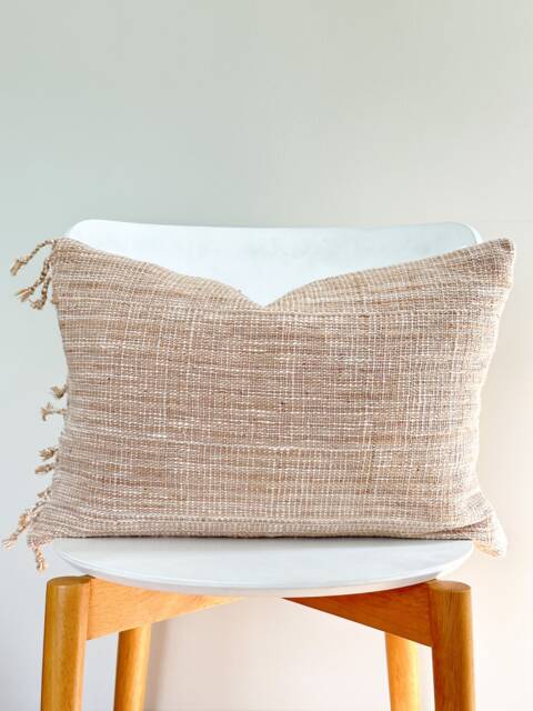 Brown Tribal Hemp Hand Woven Natural Dye Color Pillow Cover - image 1