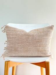 Brown Tribal Hemp Hand Woven Natural Dye Color Pillow Cover - thumbnail 1
