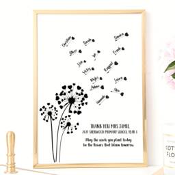 Teacher Gift - Foiled Print Dandelion Class Leaving Of 2021 Teacher Thank You Rainbow Personalised - thumbnail 1