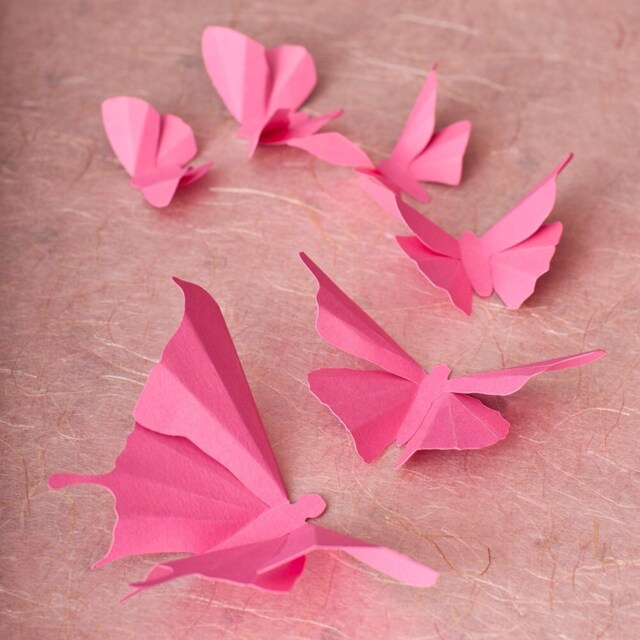 3D Butterfly Wall Art, Butterflies, Decals - Bubblegum Pink Butterflies - image 1