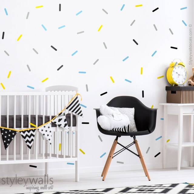 Sprinkles Wall Decal, Confetti Colorful Pattern Decor, Modern Nursery Kids Room Decals - image 1