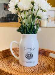 Pet Memorial Flower Vase - Personalised Loss Gift Paw Prints On Our Hearts Bereavement Keepsake Dog Remembrance UK - thumbnail 1