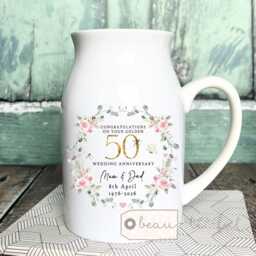 Personalised Golden Gold Wedding Anniversary Cushion Anniversary Gift 50Th 50 Cushion Ruby Emerald Silver - thumbnail 3