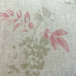 Cabbages & Roses Mary Vintage Designer Linen Fabric Pale Pink Sage Green Cushion Pillow Cover - thumbnail 4