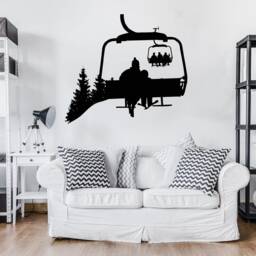 Ski Lift Chair Wall Decal Winter Sports Decor C130 - thumbnail 3