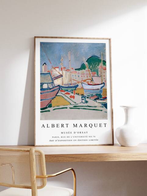 Albert Marquet Exhibition Poster, Port, French Expressionist Print, Sailing Fauvist Wall Art, Scenery & Nature A1/A2/A2/A3 - image 1