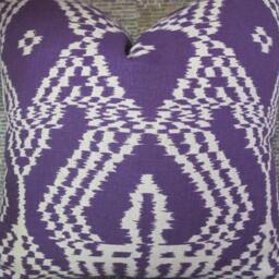 F. Schumacher, Designer Pillow Cover, Asaka Ikat Violet - thumbnail 3