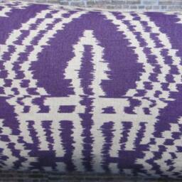 F. Schumacher, Designer Pillow Cover, Asaka Ikat Violet - thumbnail 2