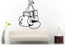 Boxing Sport Gloves Hanging On A Nail Martial Arts Fighting Wall Decal Vinyl Sticker Mural Room Decor L619 - thumbnail 1