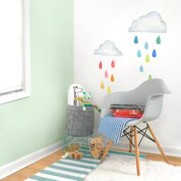 Rainbow Raindrops - Fabric Wall Decal Color Story Mej - thumbnail 3
