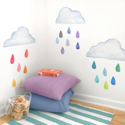 Rainbow Raindrops - Fabric Wall Decal Color Story Mej - thumbnail 2