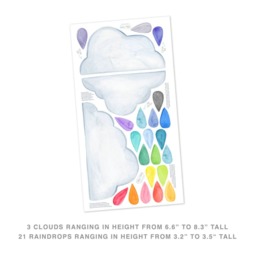 Rainbow Raindrops - Fabric Wall Decal Color Story Mej - thumbnail 4